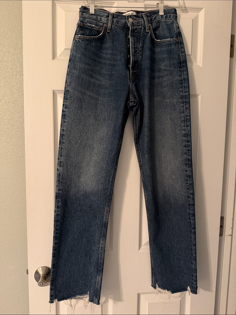 Agolde Women's Straight-Leg Jeans in Dark Blue Wash